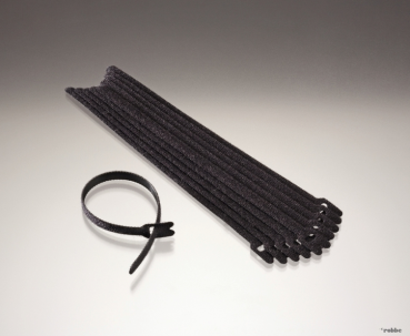 Klett-Kabelbinder 7x200mm schwarz (10 Stück)