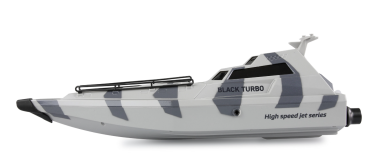 Preview: Black Turbo Militärboot mit Jetantrieb 420mm 28km/h RTR camouflage-grau