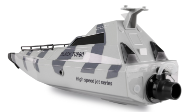 Preview: Black Turbo Militärboot mit Jetantrieb 420mm 28km/h RTR camouflage-grau
