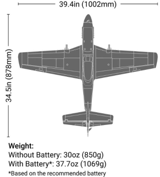 P-51D Mustang 1.0m BNF Basic with AS3X+ and SAFE Select