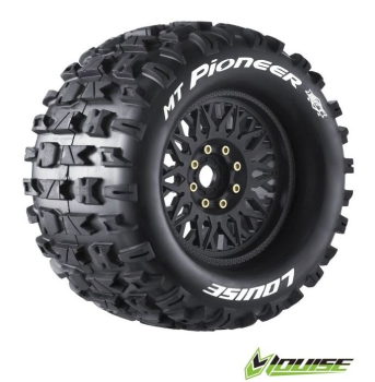 MT-PIONEER MFT 1/8 SPORT auf 3.8 Felge schwarz (2) LOUISE Wechseladapter 0 & 1/2 Offset Hex 17mm