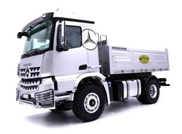 Preview: Metall Mercedes-Benz Arocs Muldenkipper 4x4 1:14 RTR silber
