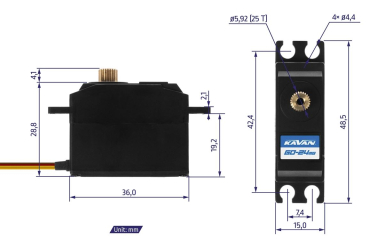 Preview: Servo GO-24MG (0.07s/60°, 4.5kg.cm) Midi