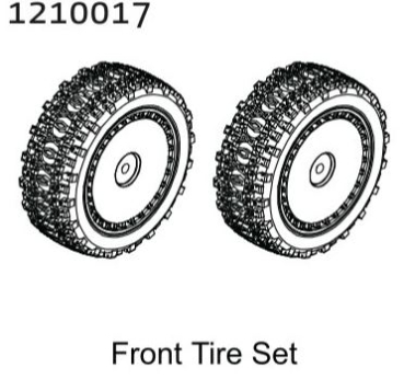 Front Pre-glued Tire Set - Buggy (2) 1:12 Absima