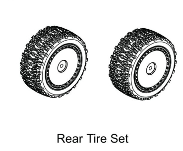 Rear Pre-glued Tire Set - Buggy (2) 1:12