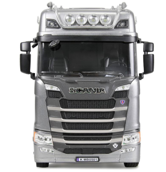 Preview: Scania 770 S Zugmaschine + Tieflader-Sattelauflieger 6x4 1:18 RTR silber