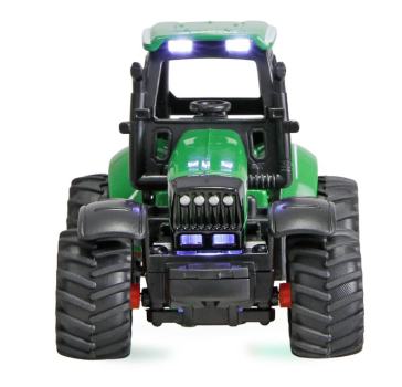 Preview: Traktor aus Metall mit Rückeanhänger + Ladekran 1:64 RTR grün