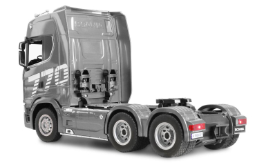 Preview: Scania 770 S Zugmaschine + Tieflader-Sattelauflieger 6x4 1:24 RTR silber