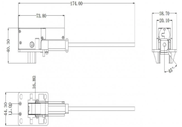 Einziehfahrwerk elektr. 90° (L) (linkseindrehend)