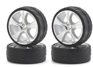 1:10 Big Wheel-Set On-R.13 silb/w 4 St.