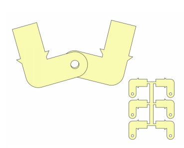 Klappenscharnier GFK 15mm (VE=6 St.)