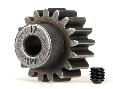 GEAR, 17-T PINION (1.0 METRIC PITCH) (FITS 5MM SHAFT)/ SET S *J* TRAXXAS (COMPATIBLE WITH STEEL SPUR GEARS)