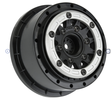 Preview: 1/10 Raid Bead-Loc Fr/Rr 2.2"/3.0" 12 & 14mm SC Wheels (2) Silvr/Blk