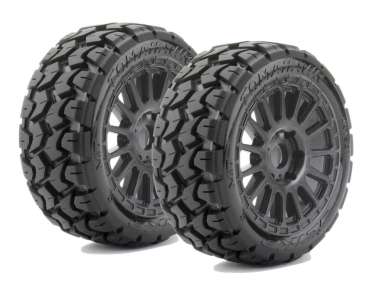Jetko EX Rockeform 1:8 Buggy Belted Tyre Black Wheels 17mm Hex (2)