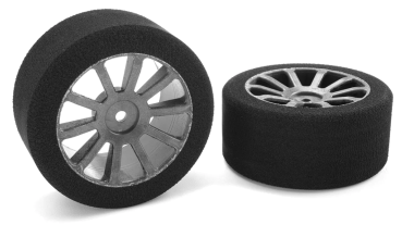 Team Corally - Attack foam tires - 1/10 GP touring - 42 shore - 30mm Rear - Carbon rims - 2 pcs