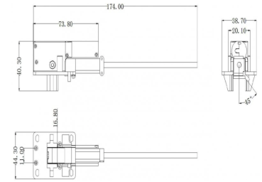 Einziehfahrwerk elektr. 90° (L) (rechtseindrehend)