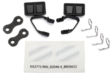 SEITENSPIEGEL SCHWARZ L/R (2) MIT KARO-SPLINTEN (4) TRAXXAS TRX-4 BRONCO 1979