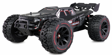 HYPER GO TRUGGY BRUSHLESS 4WD 1:14 RTR SCHWARZ + goldfarbener Karosserie + Paddelräder + Ersatzteile + Wheelie Bar