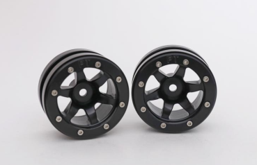 Preview: Beadlock Wheels PT- Wave Schwarz/Schwarz 1.9 (2 St.)