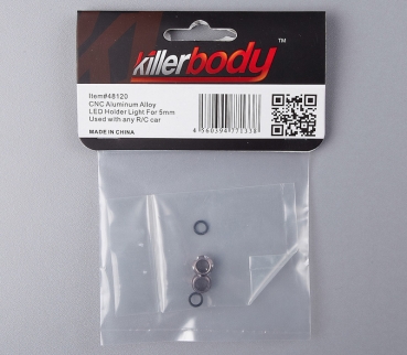 Preview: LED Aluminium Halter "grau" für 5mm LED‘s