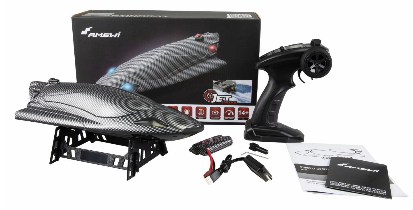 Modellbau Albl - Stingray Speedboot mit Jetantrieb 335mm 40km/h RTR ...