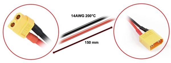 Ladekabel XT60 auf XT90 15cm