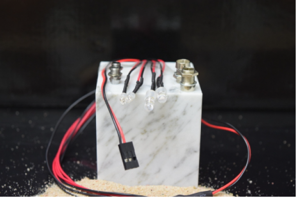 LED Set weiß/rot mit Aluminium Halterung