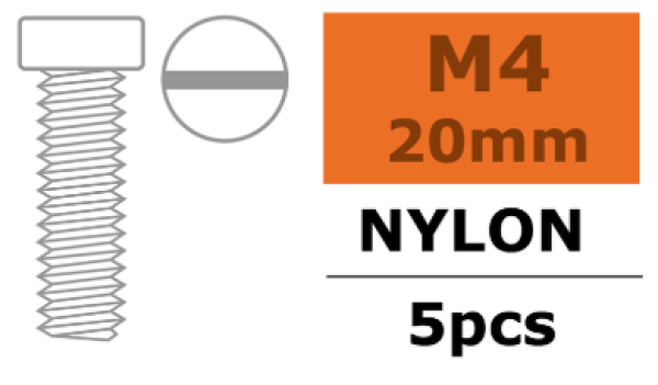Linsenkopfschraube M4x20 Nylon 5Stk.