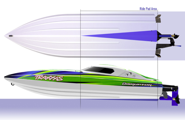 TRAXXAS DISRUPTOR 26 Zoll V-Rumpf Boot 75cm 64+km/h Selbstaufrichtung ohne Akku und Ladegerät