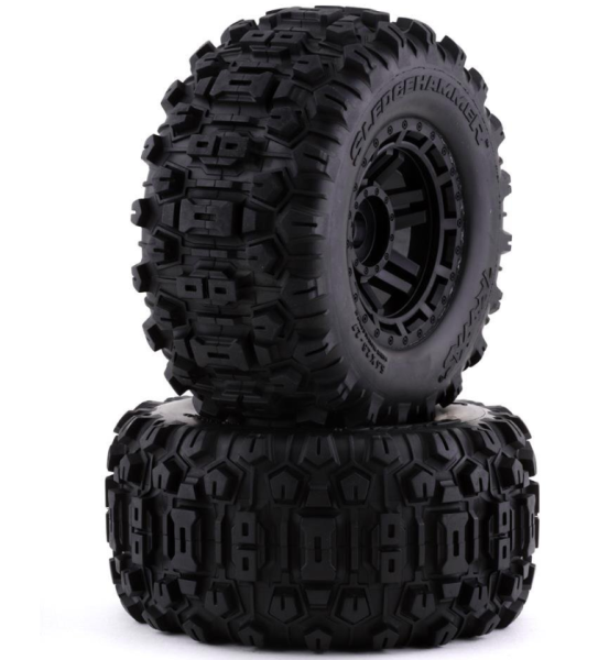 Traxxas Sledgehammer Reifen auf schwarzer Felge WideMAXX