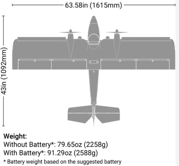 Twin Timber 1.6m BNF Basic with AS3X and SAFE Select