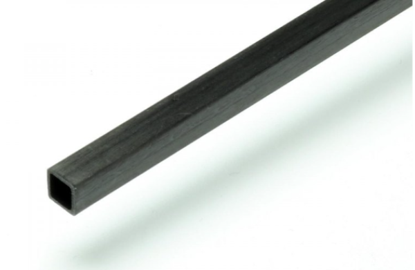 Kohlefaser Vierkantrohr 4x4x1000mm 1Stk.