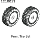 Front Pre-glued Tire Set - Buggy (2) 1:12 Absima