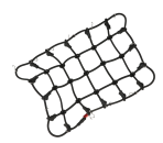 Gepäcknetz mit Hacken Schwarz 190mmx120mm