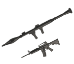 Waffenset Dekor Maschinengewehr und Panzerfaust